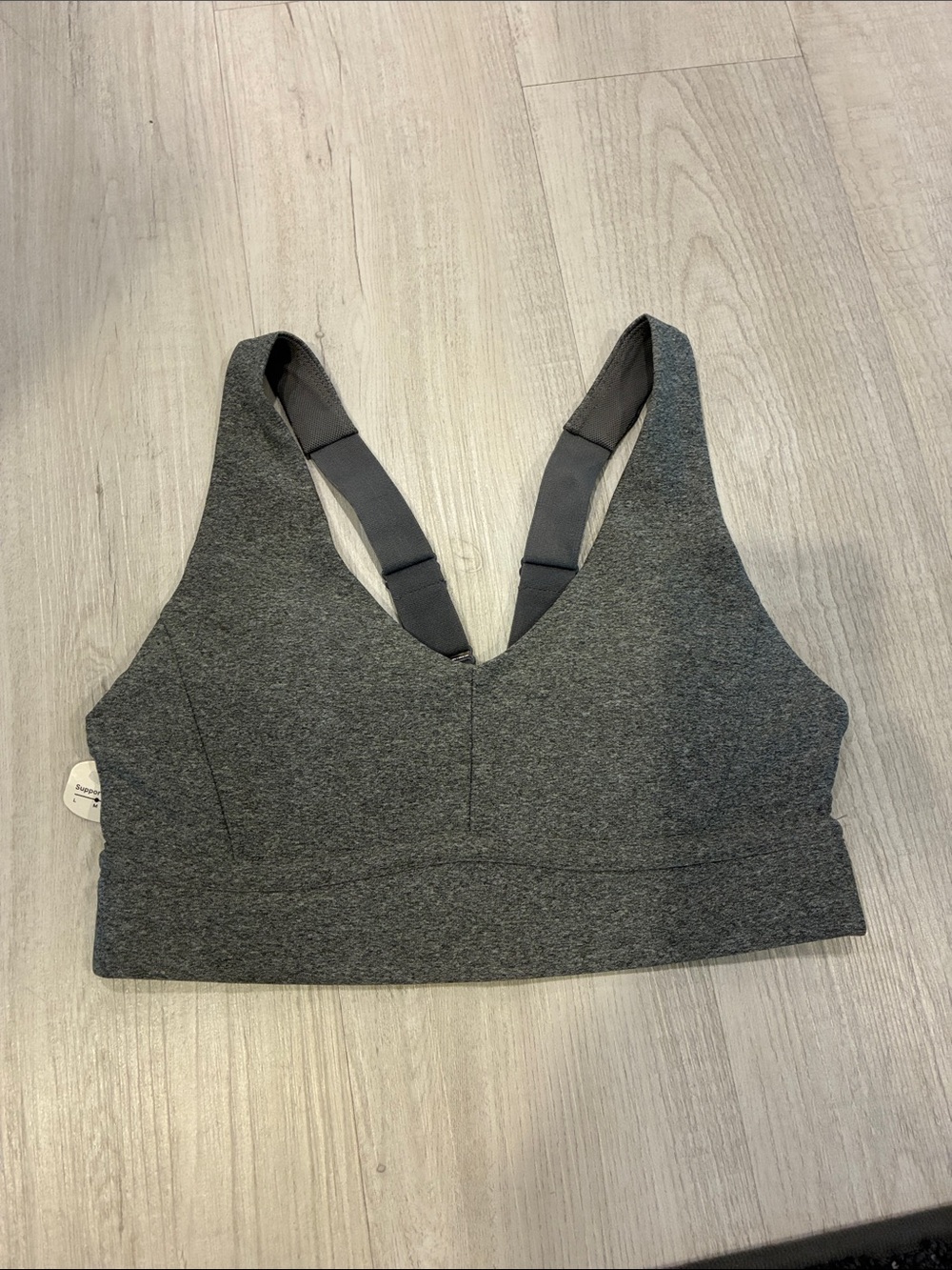 Xersion Dark Gray V-Neck Supportive Sports Bra